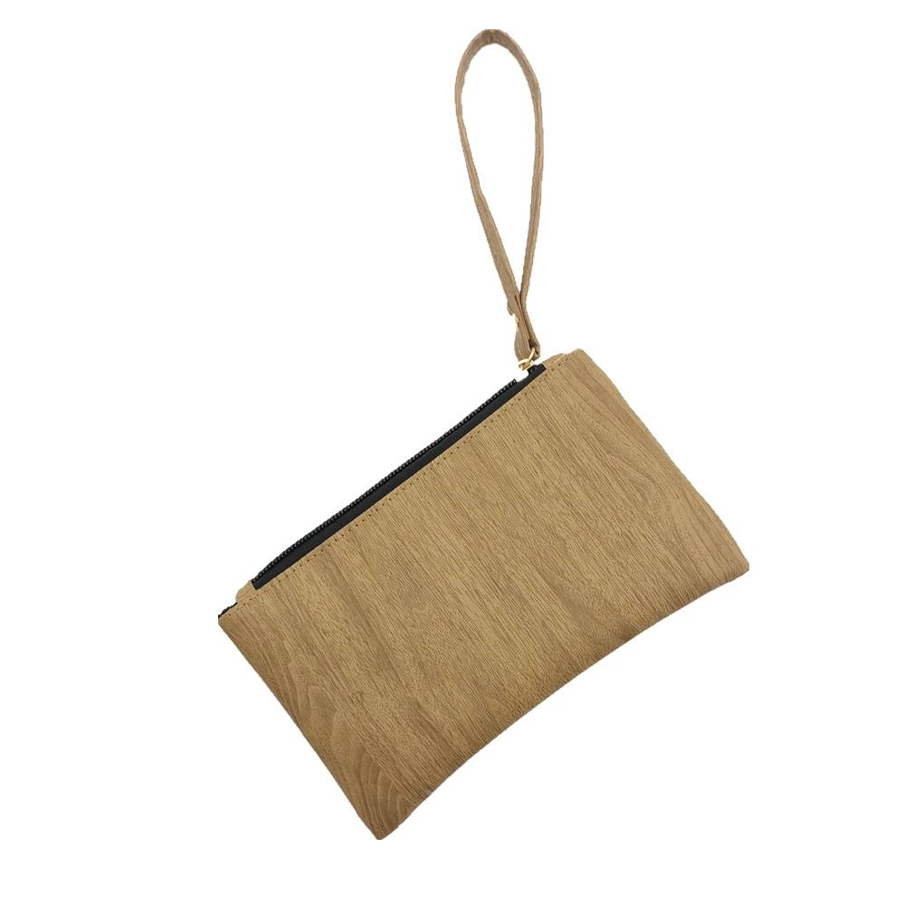 2018 Новая мода из искусственной кожи сумка рисунок древесины тонкий кошелек для мелочи бумажник мужской, женский молния небольшой
