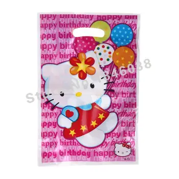 

500pcs Loot Bag for Kids Birthday/festival Party Decoration Hello Kitty Theme Party Supplies Candy Bag Shopping Gift Bag