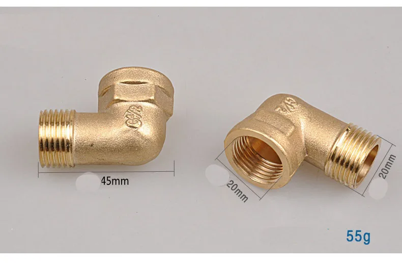 2pcs Full Copper Thickening G1/2" Female L Type Pipe Gas Pipe Fittings
