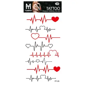 

Temporary Tatoo Fake Tattoo Sticker Love Heart Wave Tattoos Tatouage Waterproof Flash Tatto Hand Foot Arm Art For Women Girl Men
