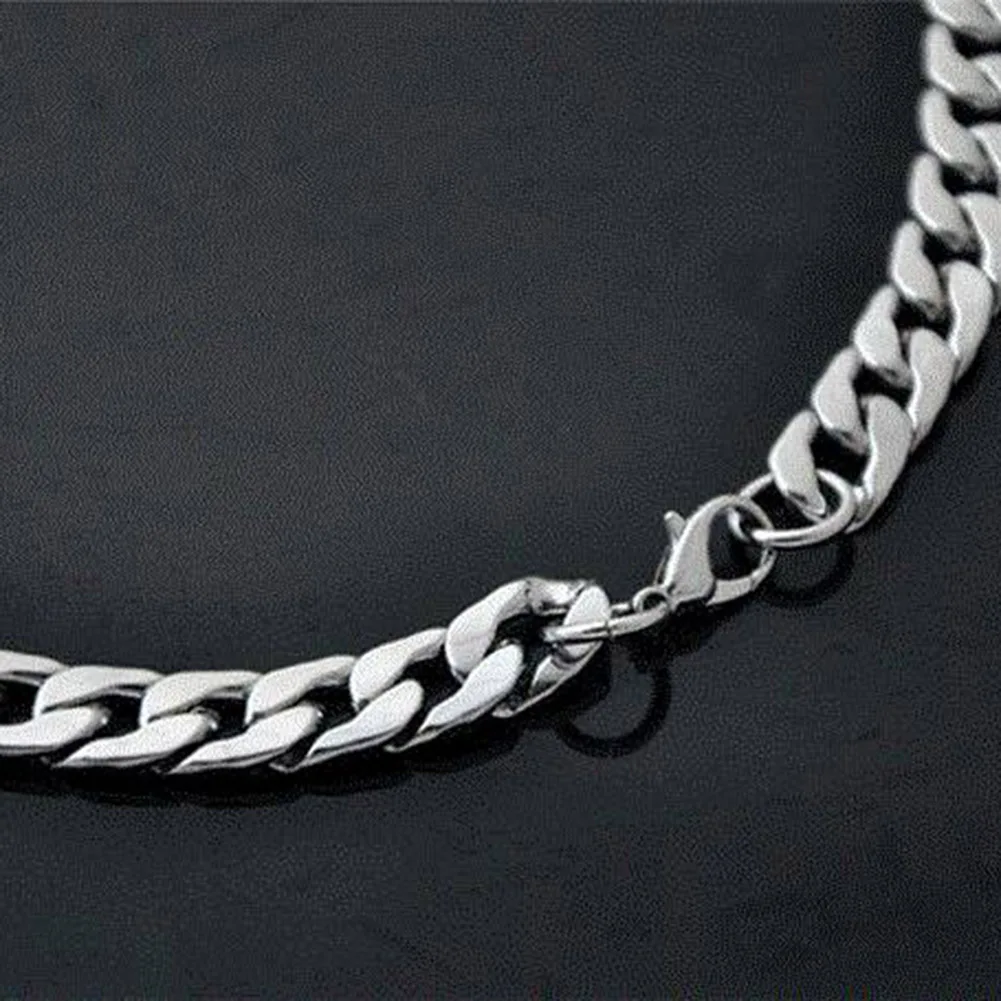 Fashion Simple Men Twist Oblate Wide Chain Necklace Party Jewelry Birthday Gift New punk zilveren kettingen edelstahl halskette