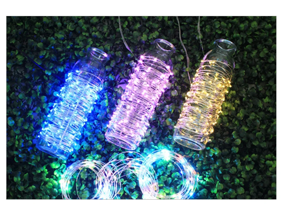 New Year 2M 5M 10M Silver Wire Battery LED String Lights For Christmas Garland Home Party Wedding Decoration Bottle Fairy Lights (11)