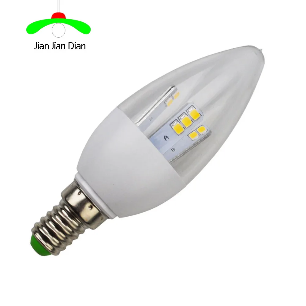

1xNew dimming Led Light Bulbs E12 E14 E27 B15 B22 2835 SMD 5W led candle light bulb lamp white/warm AC110-220V for chandelier