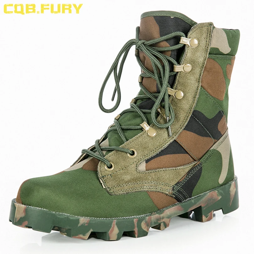 

CQB.FURY Military Boot Men Waterproof Tactical Leather Black Army Boots Desert Lace-up Comfulage Cow suede Boot size 38-46 ZD030