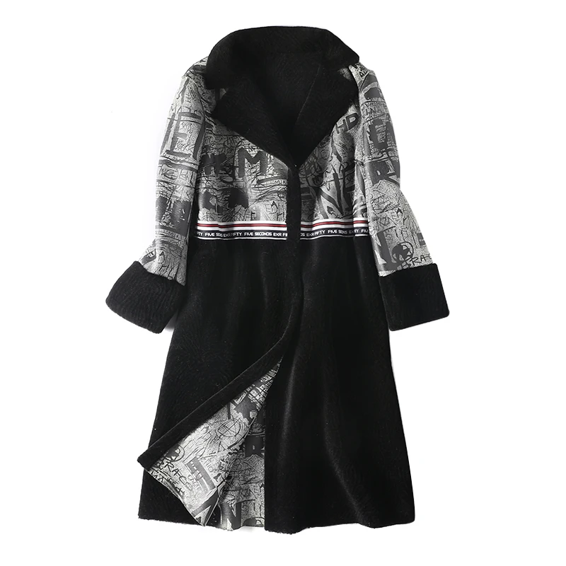 2018 Winter Coat Women Real Fur Coat Australian Wool Jacket Korean Long