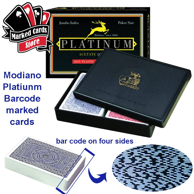 10 террас Modiano Platiunm боковые штрих коды игральные карты с огромным размером покера