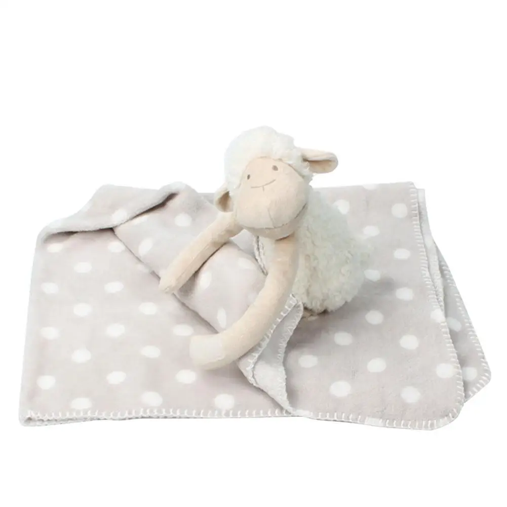 

Baby Sleeping With Companion Towel Doll Cute White Lamb Holding Blanket Baby Toy Plush Animal Children Exquisite Birthday Gift