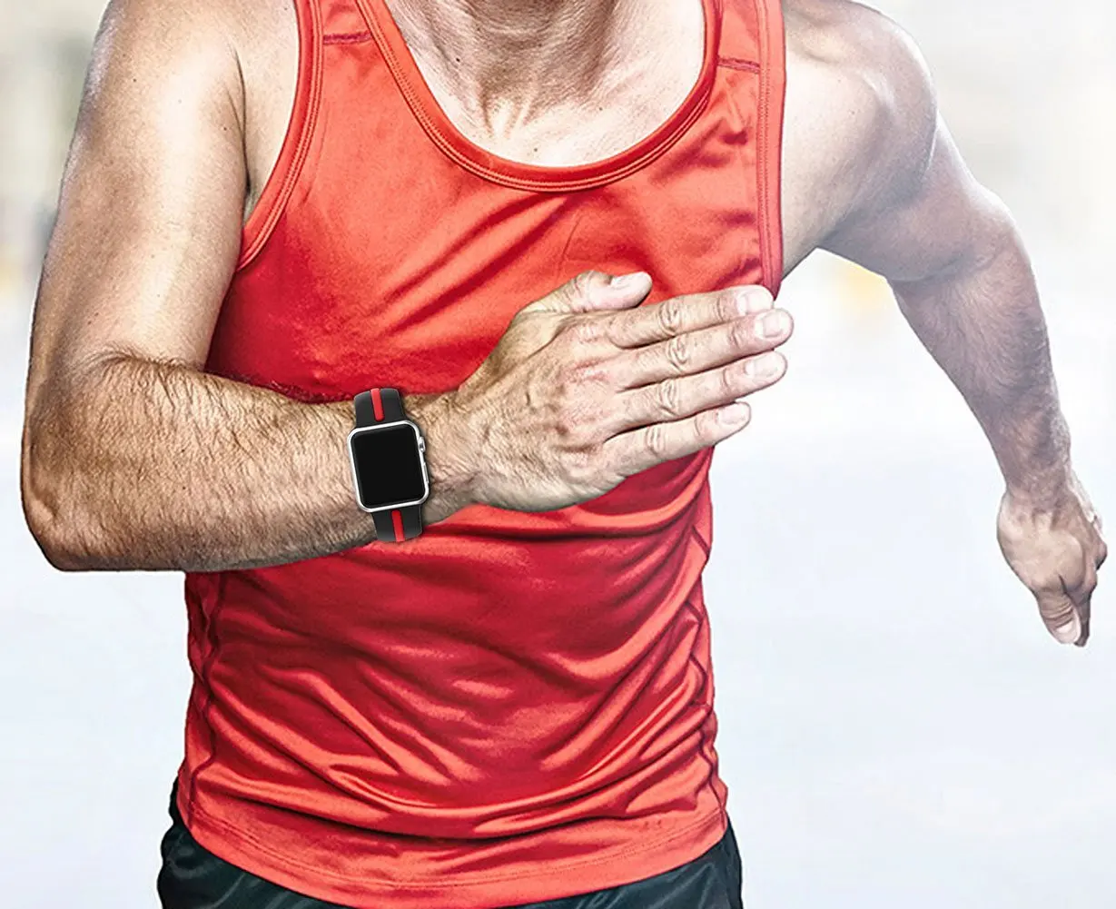 Силиконовый ремешок JANSIN для apple watch series 5 4 3 2, спортивный ремешок для iwatch 38 мм/42 мм/40 мм/44 мм, цветной ремешок для замены
