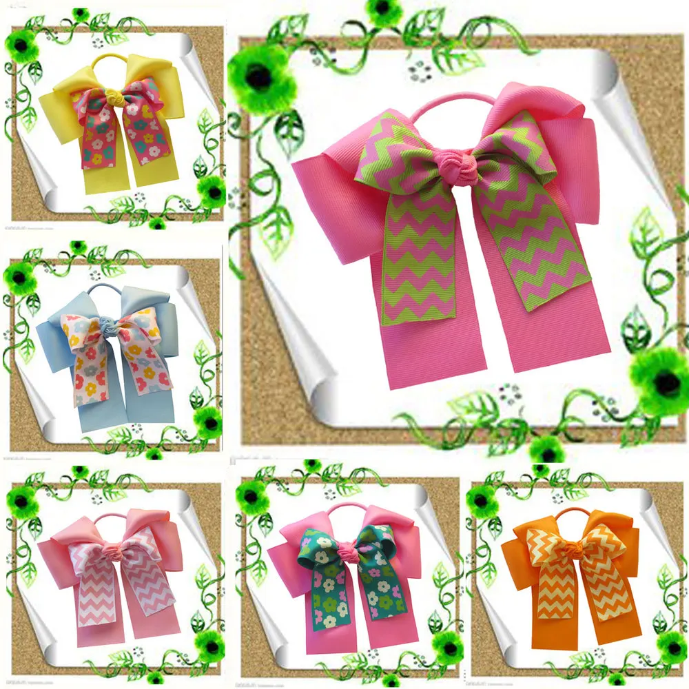 

10pcs New Style 6"C- Double Cheer Leader Headband Girls Flowers Headbands Kids Hair Accessories Christmas Gift