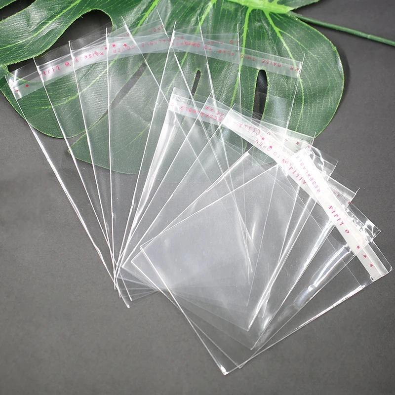 Высокое качество бутик 200 шт прозрачные мини маленькие пластиковые пакеты для ювелирных изделий 9 см* 6 см самоклеющиеся Печать поп, пластиковый пакет