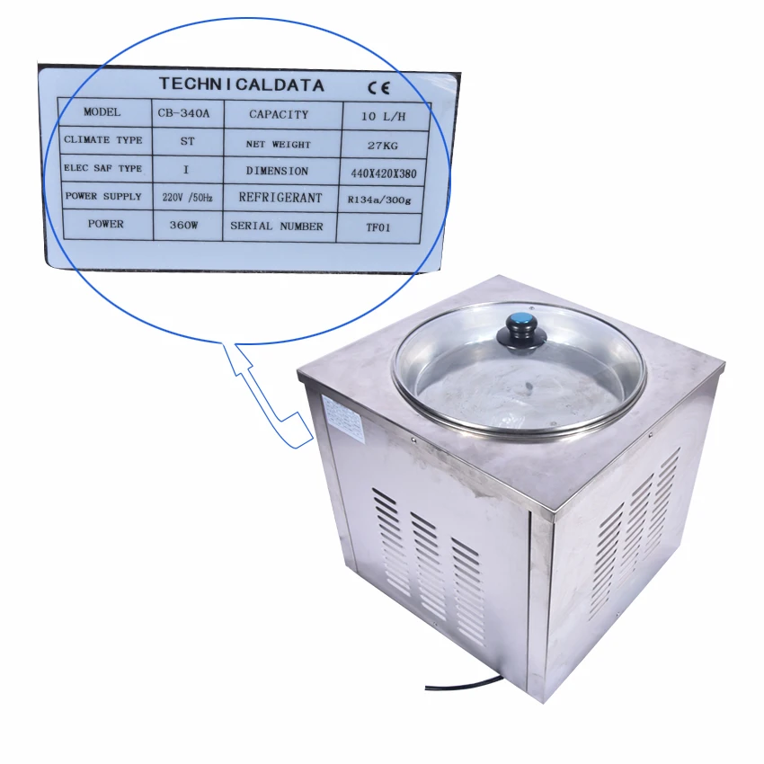 Мороженого, льда профессиональные обжарить машины, одна круглая сковородка жареный йогурт, напитки, мороженое CB-340A