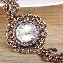 Turco Reloj Pulsera Para Las Mujeres la Aleación Plateada Oro Cristalino Rojo Brazalete De Resina Retro Pavo Real de la Joyería de Cuarzo Reloj de Pulsera