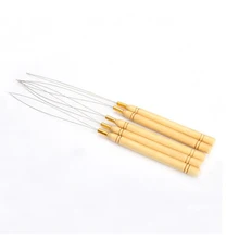 Мода 50 шт. крюк-удлинитель для волос инструмент для вытягивания иглы Нитевдеватель микро кольца Бусины Петля пластиковая ручка с железной проволокой Hotting