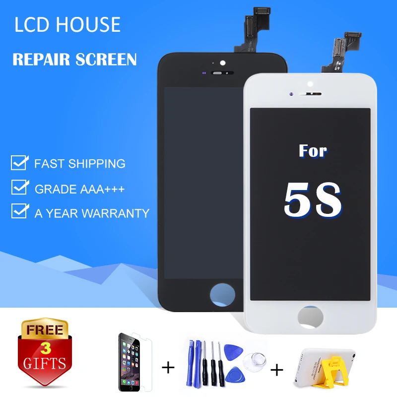 MLLSE AAA For IPhone 5S LCD Screen Ear Speaker A1453 A1457 No Dead Pixel Spot Touch