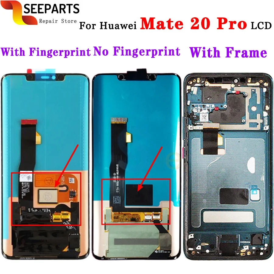 

6.39 inch Huawei mate 20 Pro LCD Display Touch Screen Digitizer Assembly Replacement with fingerprint For Huawei Mate20 pro LCD