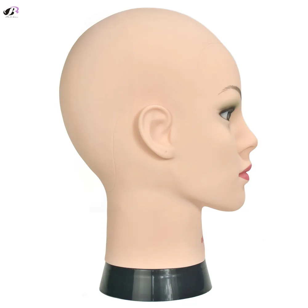 Bolihair, мягкий, ПВХ, женский манекен с подставкой, тренировочная голова, для изготовления парика, для практики макияжа, лысые манекены