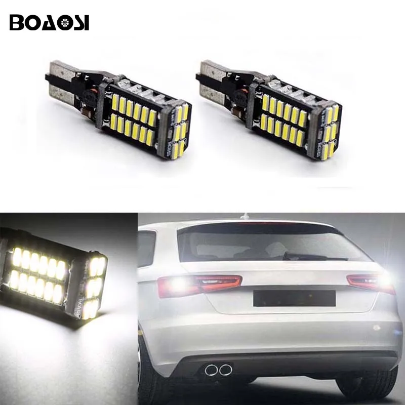 BOAOSI 2x Canbus T15 W16W LED Reverse Lights For Audi A1 A3 A4 A5 A6 A7