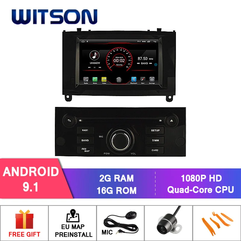 WITSON Android 9,1 автомобильный стерео gps для PEUGEOT 407 автомобильный dvd-плеер 1080P HD зеркальная связь/TPMS/DVR/OBD/4G поддержка модема - Цвет: K5588B Black