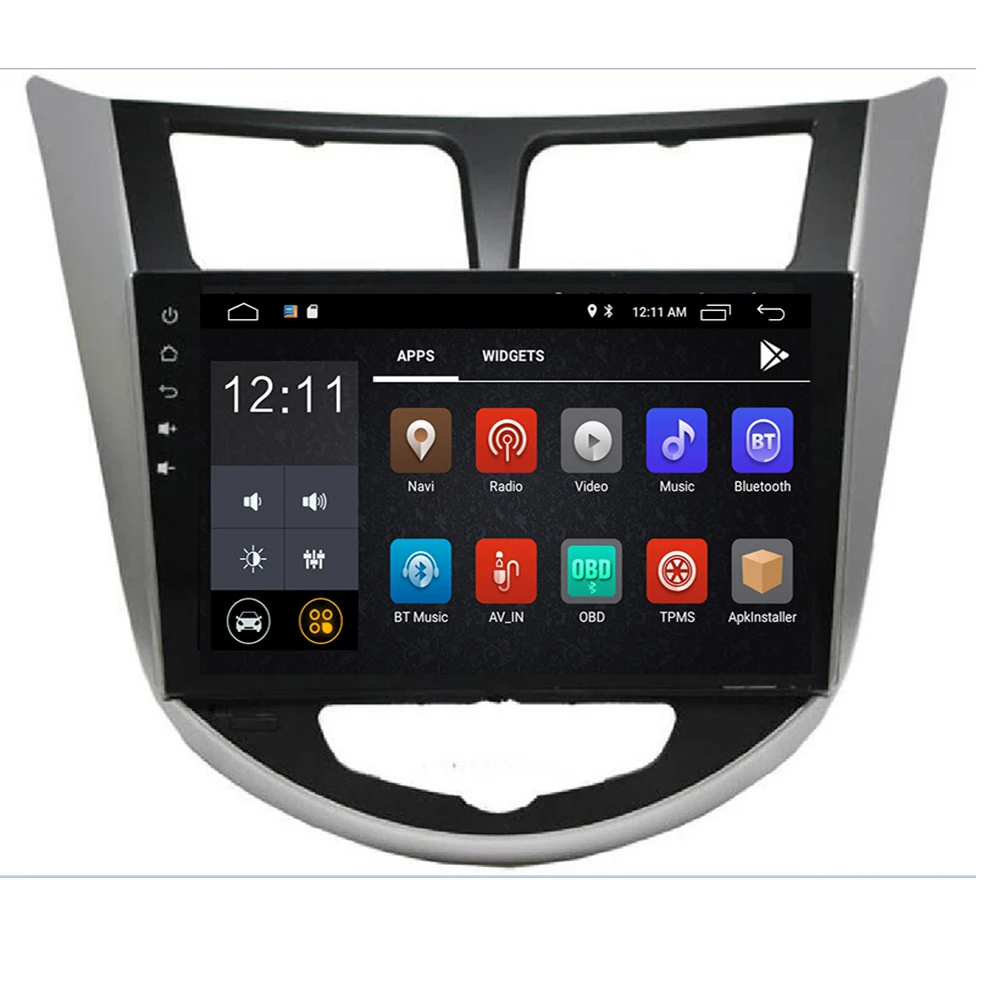 Cheap Android 9.0 Car radio Multimedia player for Hyundai Solaris Verna Accent 2011 2012 2013 2014 2015 2016 1 2 din GPS navigation 1