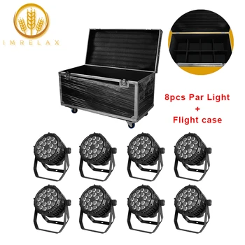 

IMRELAX 8pcs Waterproof 18*15W RGBWA 5in1 LED Par Can Light With Flight Case Package IP65 DMX Stage Par 64 Light Outdoor LED Par