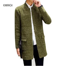 Men sweater casual cardigans thicken sweaters male knitted long jacket C69