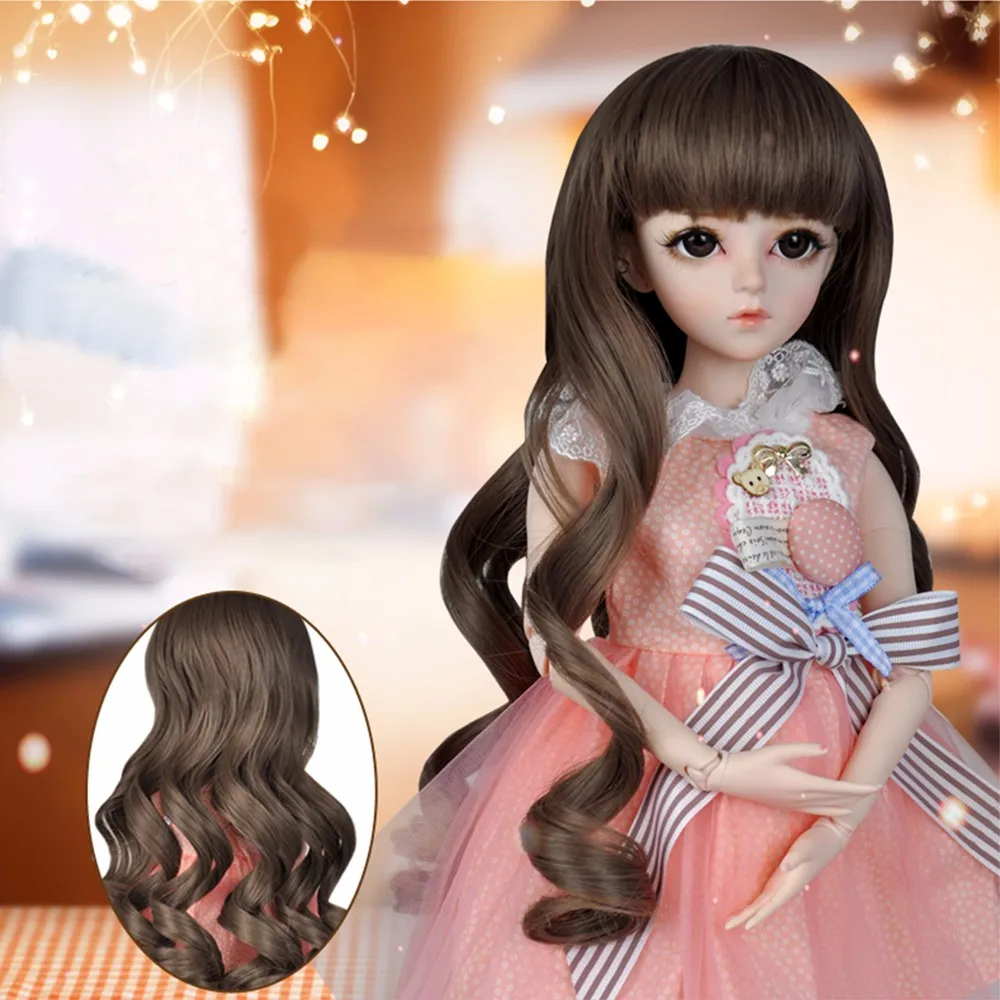 BJD кукольные парики для 1/3 BJD SD кукла высокая температура проволока длинные светлые серые кудрявые прямые волосы парик кукла аксессуары