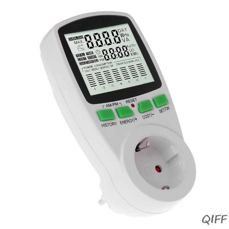 

LCD EU Digital Meter Voltage Wattmeter Power Electricity Consumption Analyzer Mar28