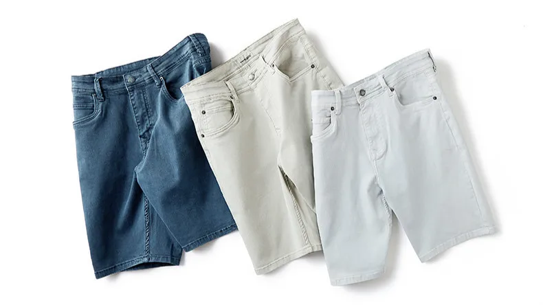Лето, новинка, мужские джинсовые шорты, хлопок, одноцветные, синий, серый цвет, для мужчин, модные, облегающие, с карманами, джинсы, Мужская одежда, короткие штаны, 2928