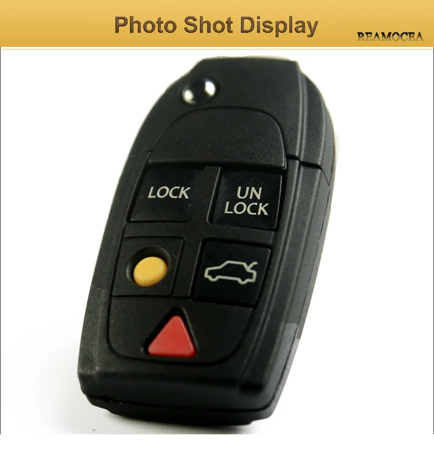 Reamocea 5 Button Flip Key Shell Folding Remote Case Fob for Volvo S60 S80 V70 XC70 XC90 2003 2004 2005 2006 Car Accessories (11)