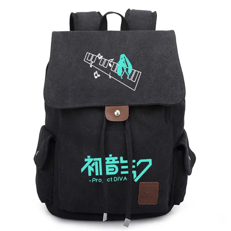 

Anime Hatsune Miku Project Diva Canvas Backpack Drawstring Casual Travel School Shoulder Bag Student Cosplay Laptop Rucksack
