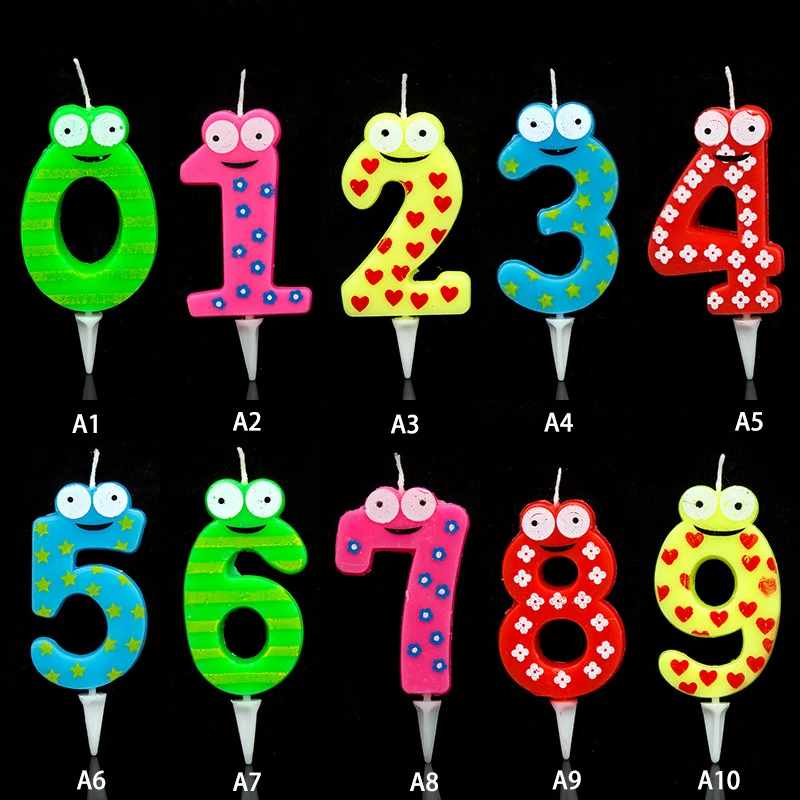 1pcs Birthday Number Candle Cartoon Digital Candle 0 9 Anniversary Cake