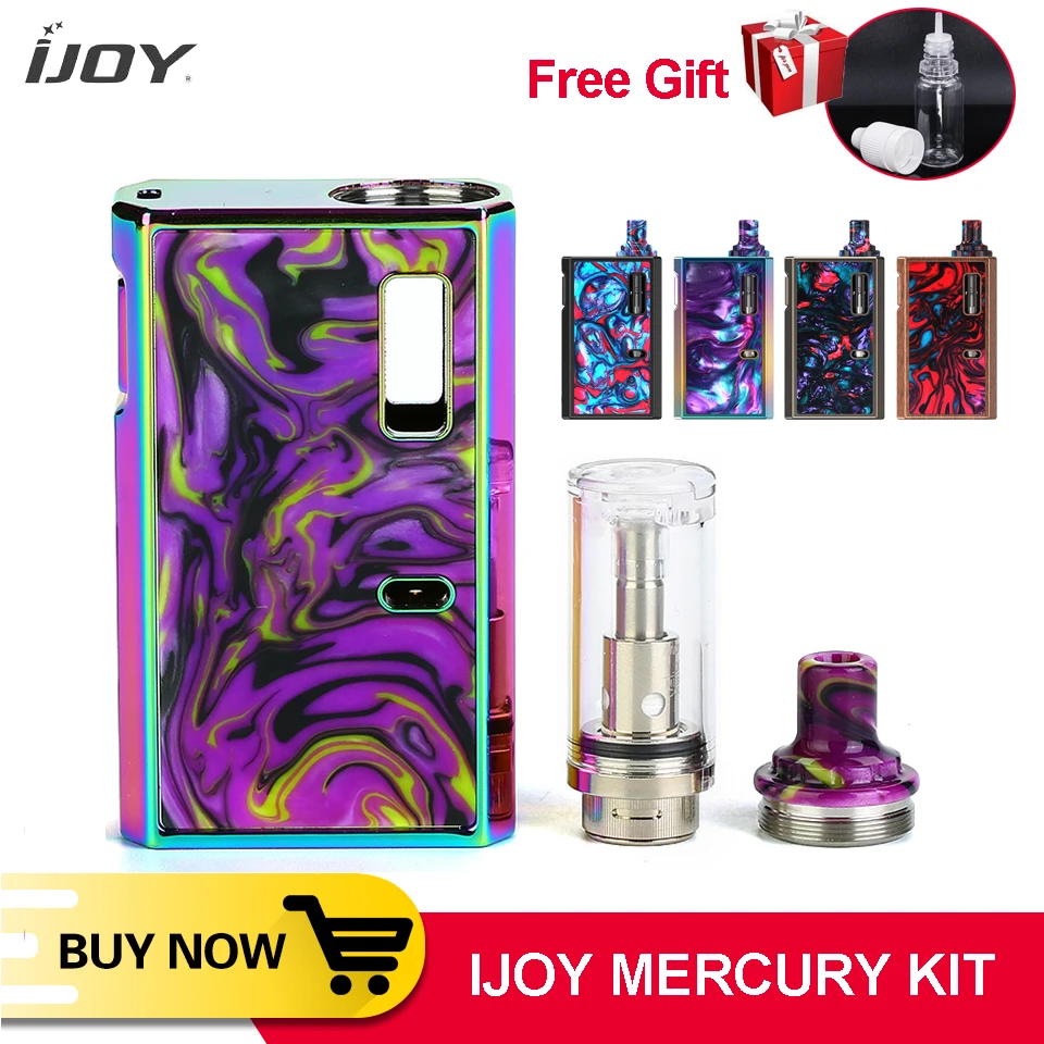 

Free Gift!! Original IJOY Mercury Resin Starter Kit 1100mAh battery 2ml Tank 1.0ohm Mesh coil MTL Ecig Vape Kit VS LostVape