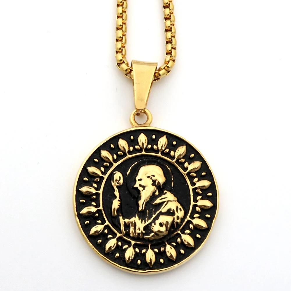 Catholic Church Stainless Steel Jesus Cross Necklace Religion Crucifix