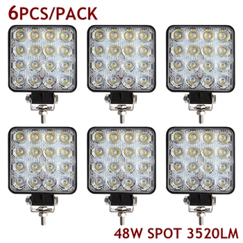 

OKEEN 4 inch 48W Square LED Work Light Bar High Power Spotlight Floodlight For 4x4 Offroad ATV UTV Truck LED Tractor lights