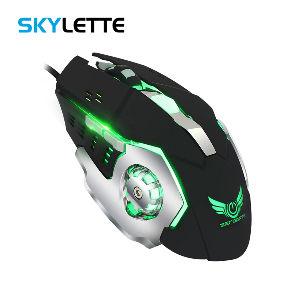 

Gaming USB Mouse Macro Definition 4 Gear Adjustable 3200 DPI Aggravated Colorful Flash 1.5m Audible Mute Mouse For Desktop Game