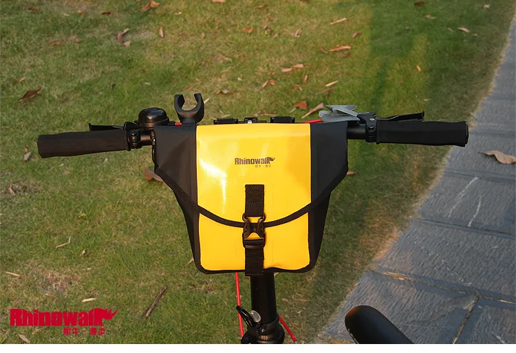 Cheap For brompton bag Bicycle Handlebar bag Bike handlebar bag basket  folding bike waterproof basket Bicycle handlebar pannier 3
