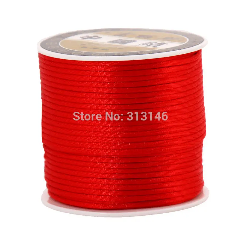 45 м/катушка 2 мм Разноцветные нейлоновые черные китайские узлы макраме шнур плетеный DIY Kumihimo бисер Шамбала нить - Цвет: Красный