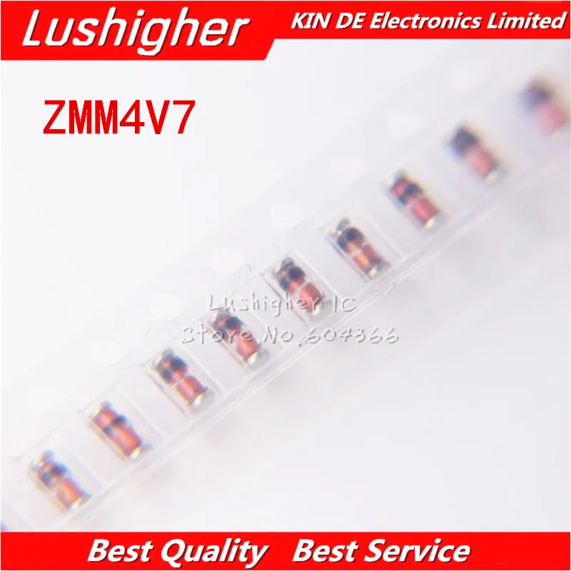 

100PCS ZMM4V7 LL34 ZMM4.7V LL-34 ZMM4.7 0.5W Zener diode 4.7V 1206 4V7 cylinders free shipping