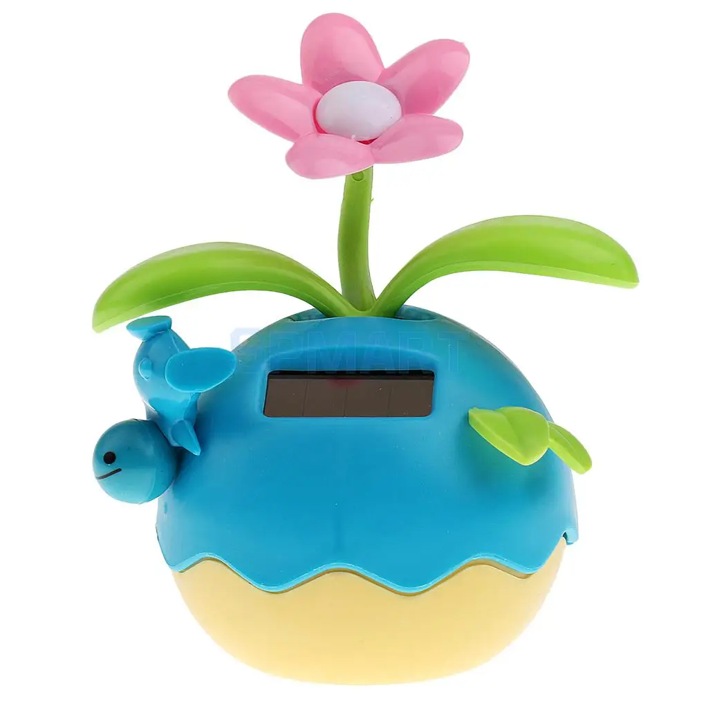 Милый на солнечных батареях откидной клапан танцующий цветок домашний автомобиль орнамент детская игрушка