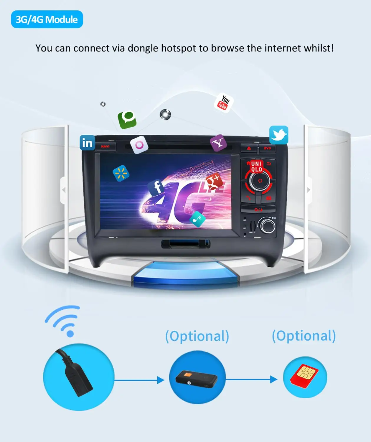 Perfect Bosion Octa 8 core Android 9.0 2 DIN Car DVD GPS For Audi TT MK2 8J 2006 2007 2008 2009 2010 2011 2012 multimedia player radio 4