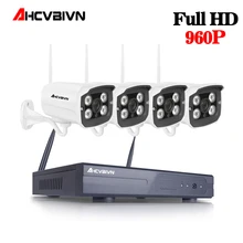 AHCVBIVN Plug and Play 4CH Беспроводной NVR Kit P2P 960 P HD 1.3MP Открытый ИК Ночное Видение безопасности IP Камера WI-FI CCTV Системы