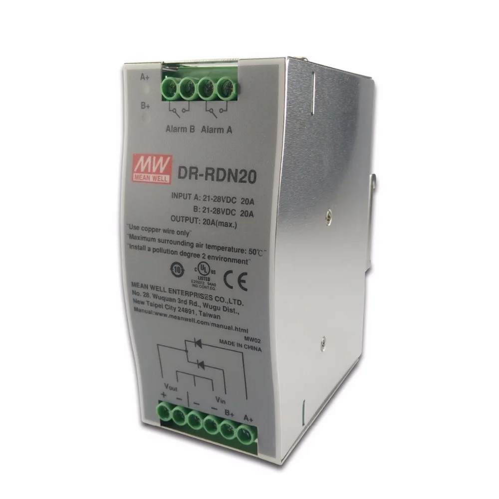 

Original MEAN WELL DR-RDN20 20A Din rail mounted Power Supply redundancy module reverse voltage 30V