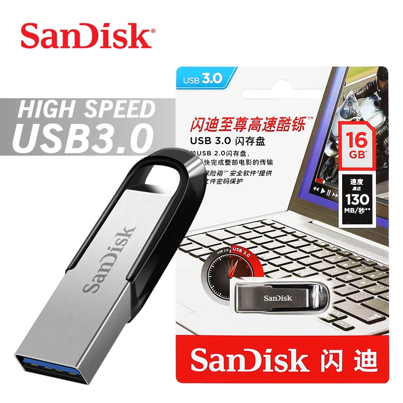 SanDisk водонепроницаемый флеш-накопитель usb 3,0 16 ГБ 32 ГБ 64 ГБ 128 ГБ usb накопитель для ключей 32 Гб высокоскоростная карта памяти 16 Гб