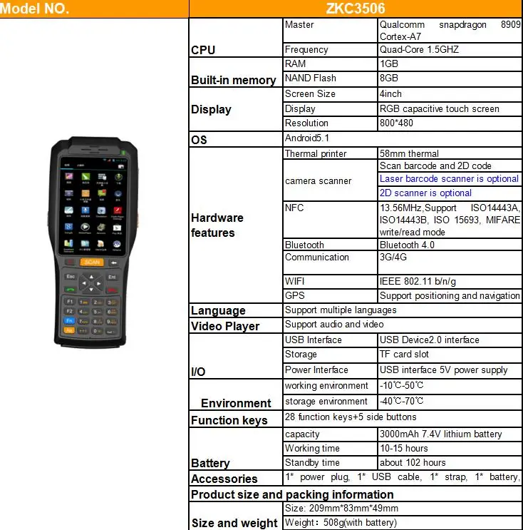 zkc3506 specification