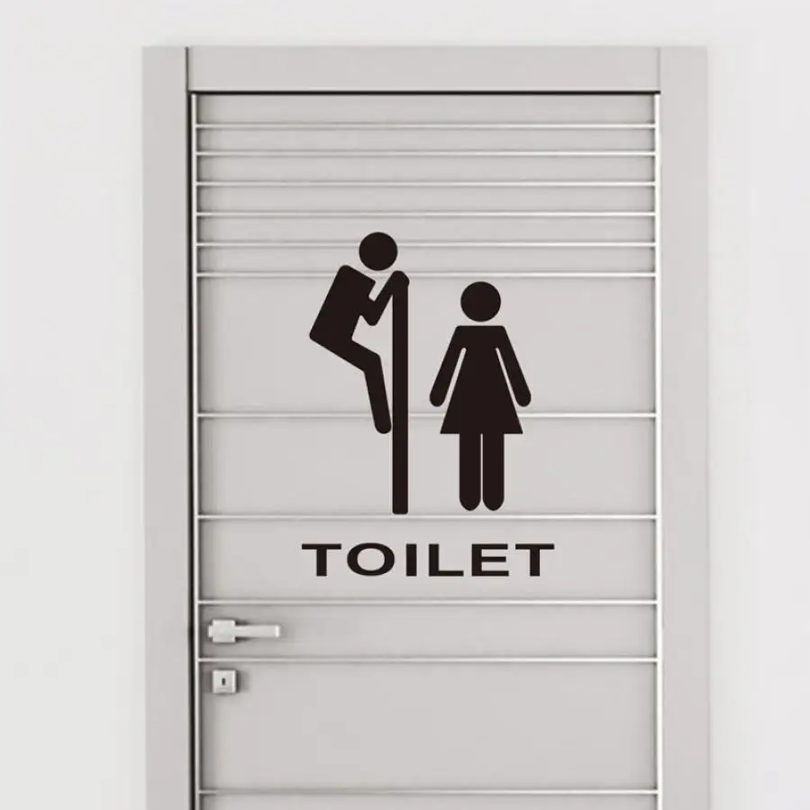 

Modern Home Decoration Accessories Toilet Sticker Vinyl Wall Decal Removable Lettering Art Home Mural Lady Gentlemen 0.227