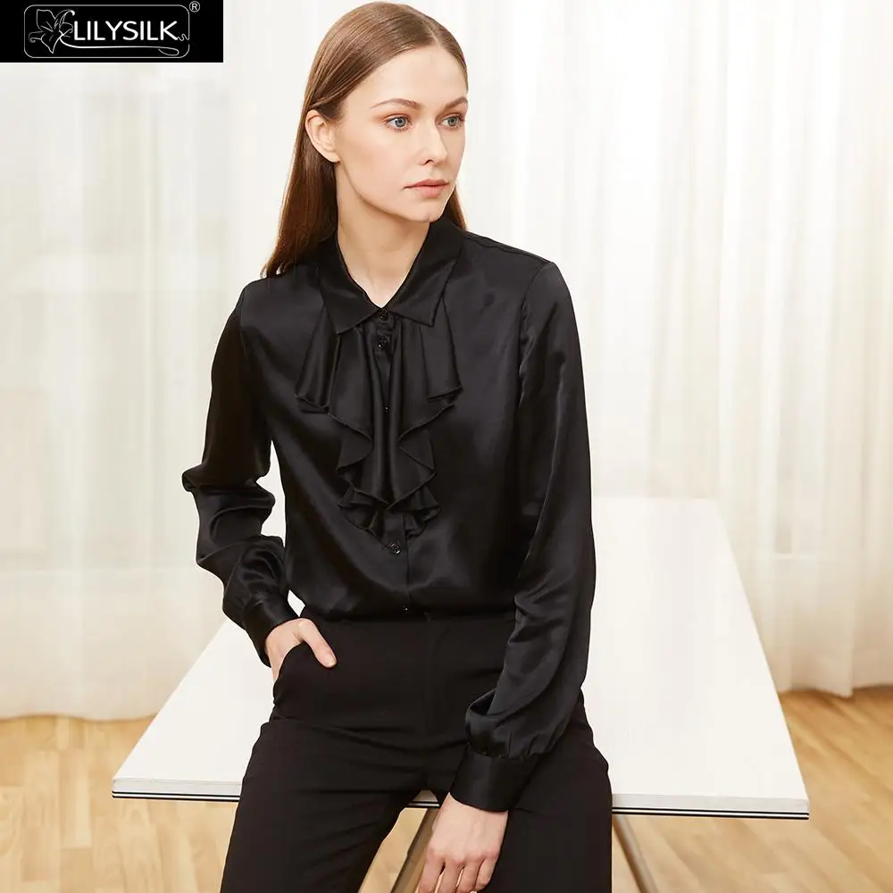 Lilysilk Рубашки Блузка Топ футболка 22 мм женская Шелковый 100% шелк Новинки