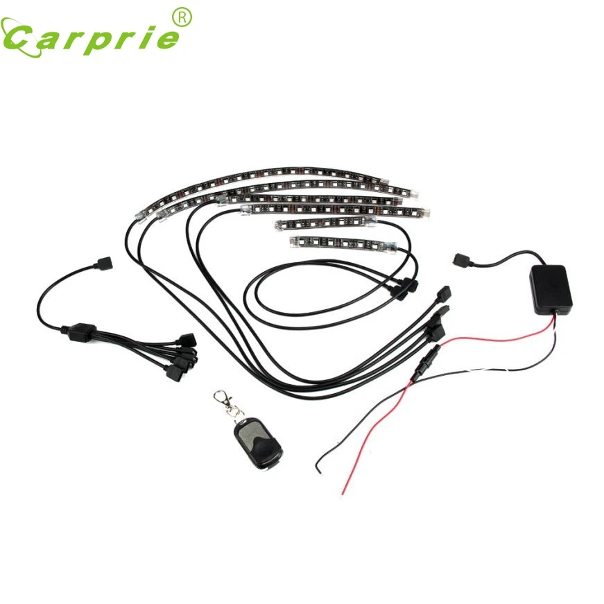 

New Arrival 18 Color 6pcs RGB Motorcycle ATV Flexible Strip LED Light Lamp NEON Remote Kit  Apl 1