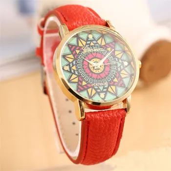 

Superior New Fashion Women Color Compass Gold Dial Leather Band Quartz Wrist Watch July15