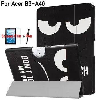 

Magnetic Case for Acer Iconia B3-A40 10.1" Tablet Stand Flip PU Leather Cover Funda Case for B3 A40+Free Screen Protector+Pen
