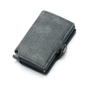 

BISI GORO 2020 New Colorful Credit Card Holder RFID Blocking Slim ID Holders PU Single Aluminum Box Business Hasp Card Wallets